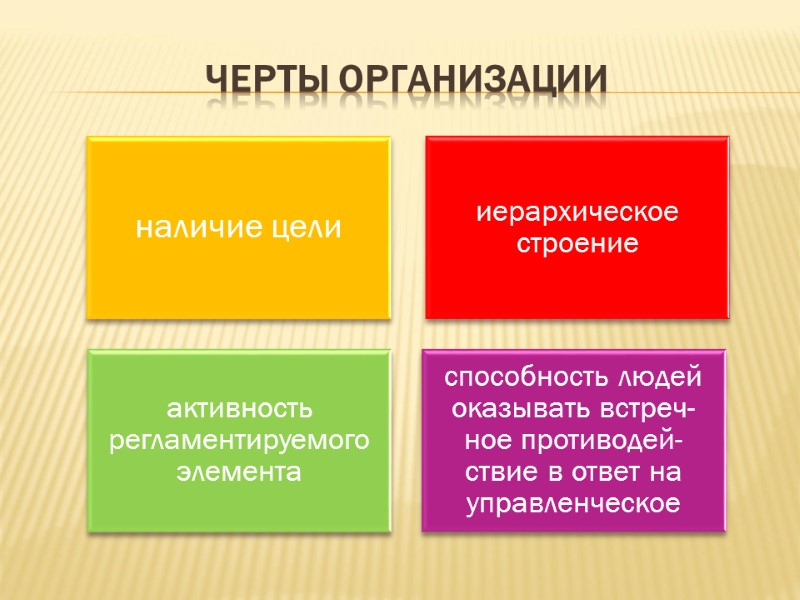 ЧЕРТЫ ОРГАНИЗАЦИИ